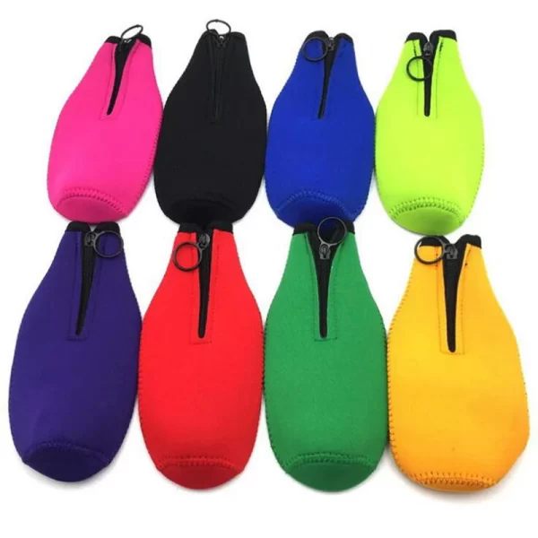 6pcs Beer Bottle Cooler Sleeves with Ring Zipper Collapsible Neoprene Insulators for 12oz 330ml Bottles Party Drink Coolies - Image 2