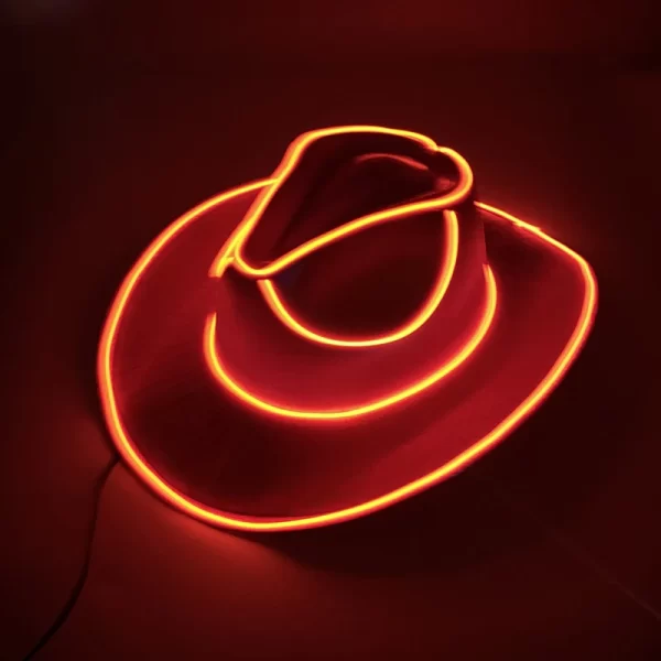 New Arrival Pearlescent Cowboy Hat Dance Costume Decorate Glowing Cowgirl Cap Glowing For Neon NightClub - Image 9