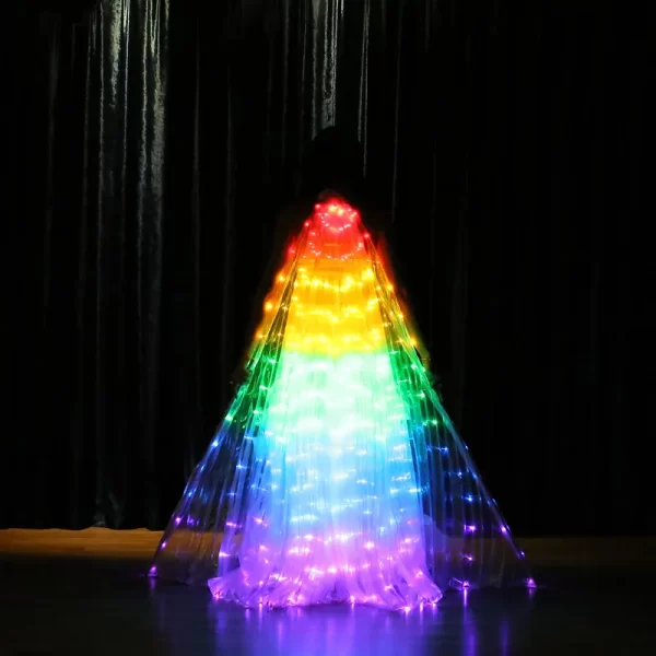 LED Luminescent Color Cloak Adult Children Dancers Luminous Butterfly Wing Stage Performance Belly Dancing Party Photo Prop - Image 2