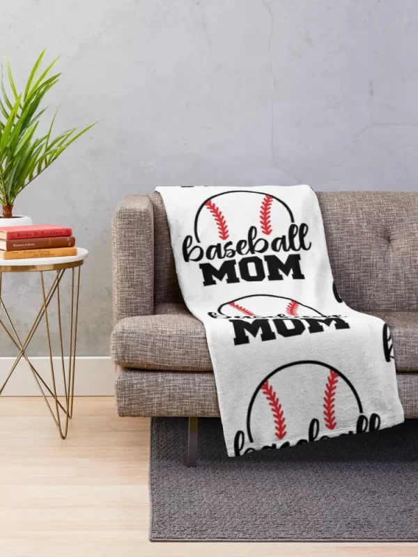 Baseball Mom Sports Mom Throw Blanket Retro Blankets - Image 2