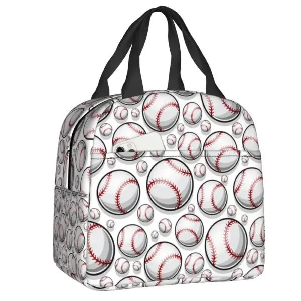 Baseball Sport Pattern Lunch Bag Leakproof Thermal Cooler Insulated Lunch Box For Women Kids Work Picnic Travel Food Tote Bags - Image 7
