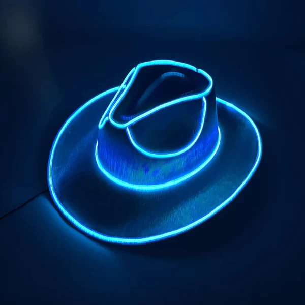 New Arrival Pearlescent Cowboy Hat Dance Costume Decorate Glowing Cowgirl Cap Glowing For Neon NightClub - Image 7