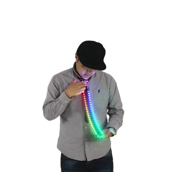 Rainbow LED Ties Robot Costume Luminous Party Accessories Nightclub Rave Outfits Neck Decor Men Gogo Dancer Tron Dance Wear - Image 4