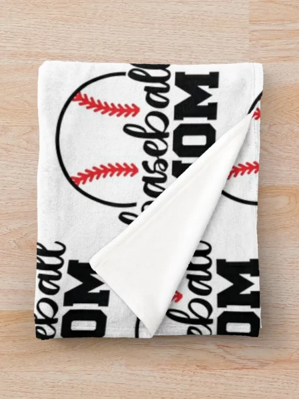 Baseball Mom Sports Mom Throw Blanket Retro Blankets - Image 3