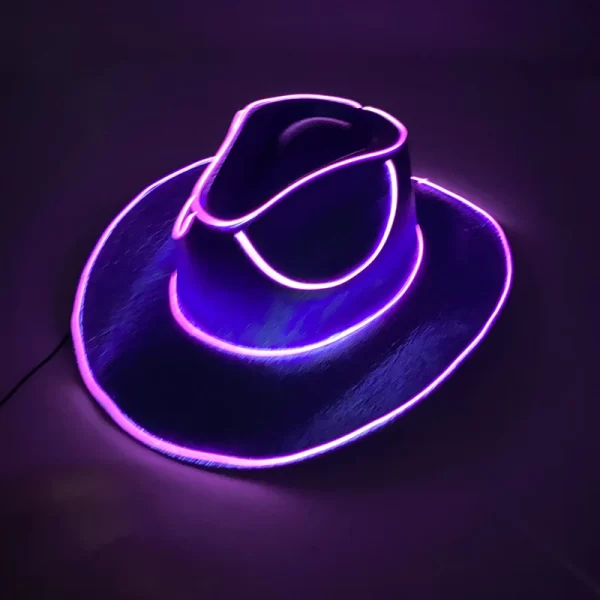 New Arrival Pearlescent Cowboy Hat Dance Costume Decorate Glowing Cowgirl Cap Glowing For Neon NightClub - Image 10