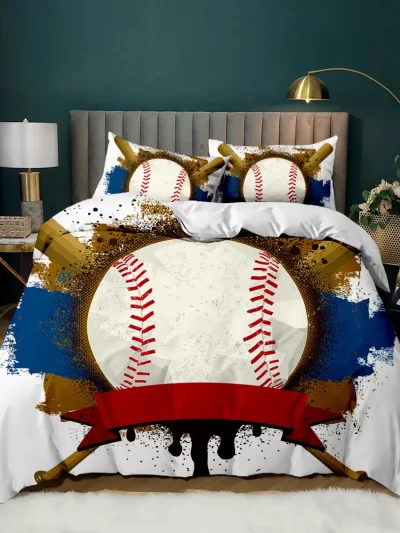 Baseball Duvet Cover Set Twin Queen King Size
