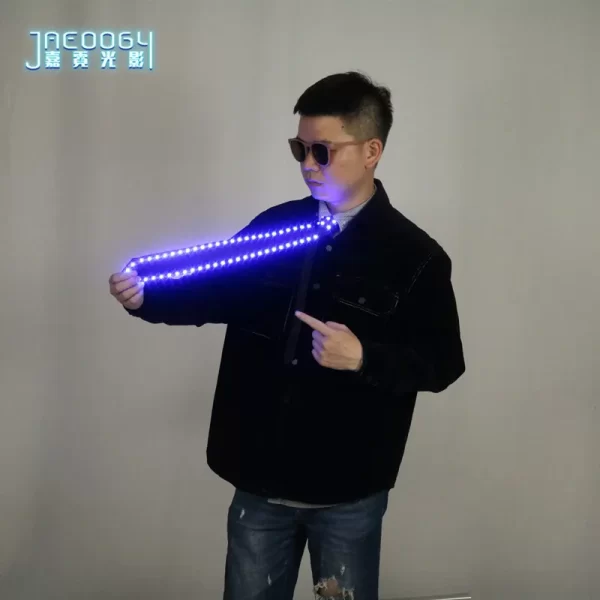 Halloween LED Party Decoration Glowing Rave Accessories for Men Nightclub Stage Props Luminous Tie DJ Hip Hop Costume Festival - Image 3