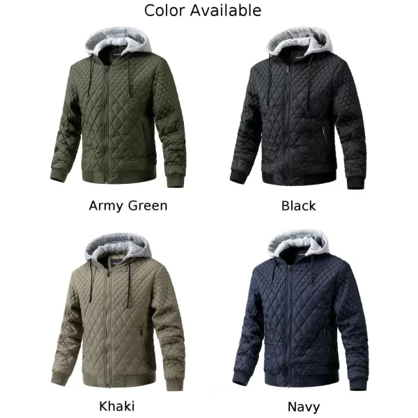 Men's Baseball Cotton Thick Hooded Jacket Winter Zip Up Detachable Hat Warm Overcoat Tops Coat Jackets Man Clothing - Image 4