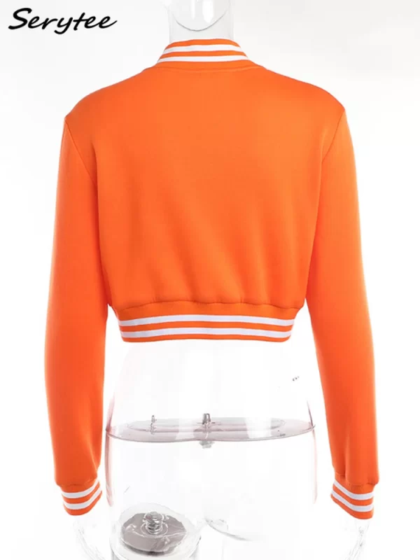 Totatoop Colors Patchwork Baseball Jacket Coat Women 2023 Autumn Winter Casual Buttons Up Crop Bomber Warm Winter Coats Outfits - Image 7