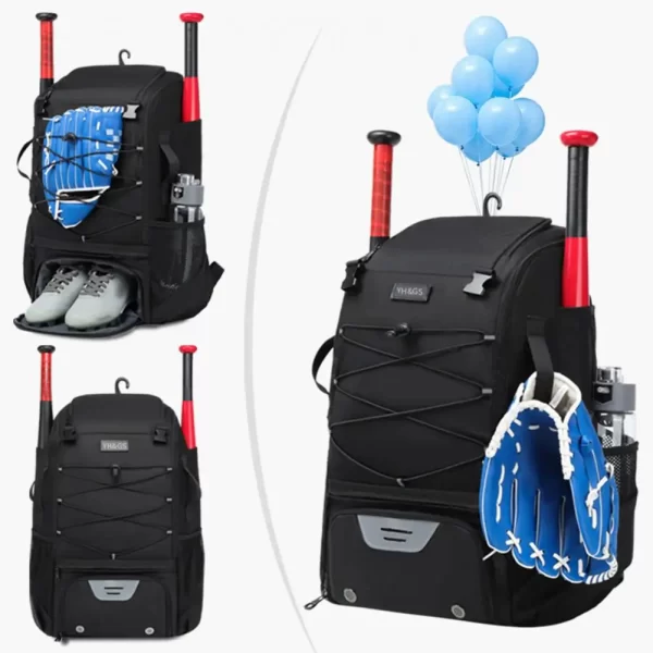 Spacious Baseball Equipment Bag with Shoe Compartment Durable Oxford Cloth for Sports for Athletes - Image 2