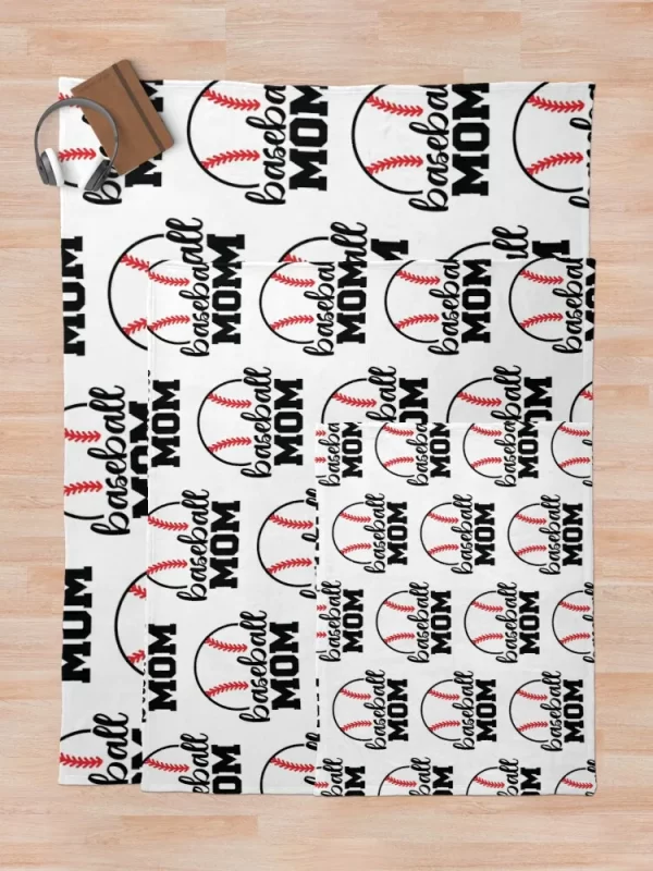 Baseball Mom Sports Mom Throw Blanket Retro Blankets - Image 4