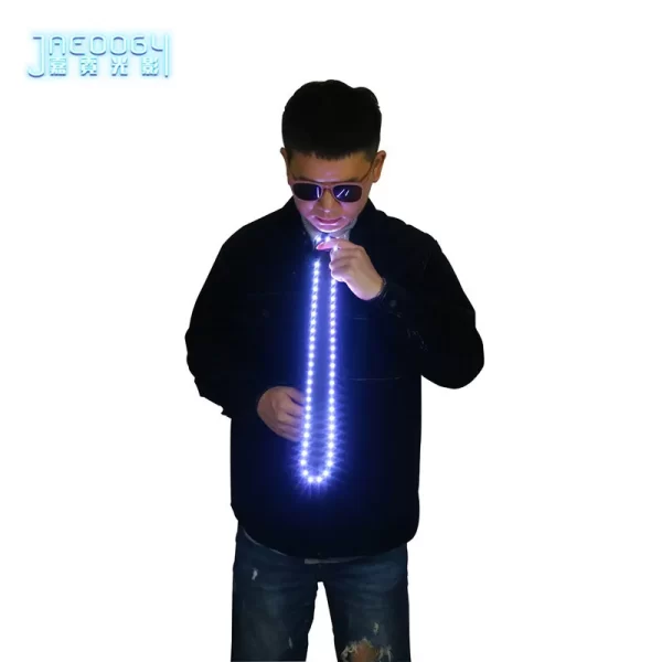 Halloween LED Party Decoration Glowing Rave Accessories for Men Nightclub Stage Props Luminous Tie DJ Hip Hop Costume Festival - Image 2