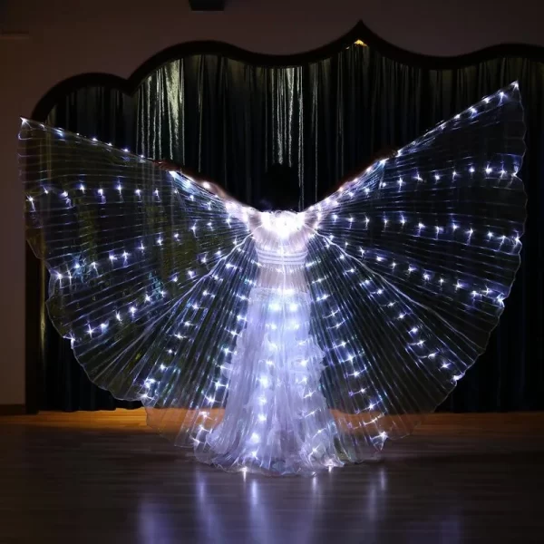 LED Luminescent Color Cloak Adult Children Dancers Luminous Butterfly Wing Stage Performance Belly Dancing Party Photo Prop - Image 7