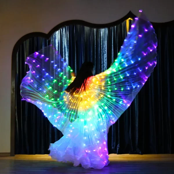 LED Luminescent Color Cloak Adult Children Dancers Luminous Butterfly Wing Stage Performance Belly Dancing Party Photo Prop - Image 5