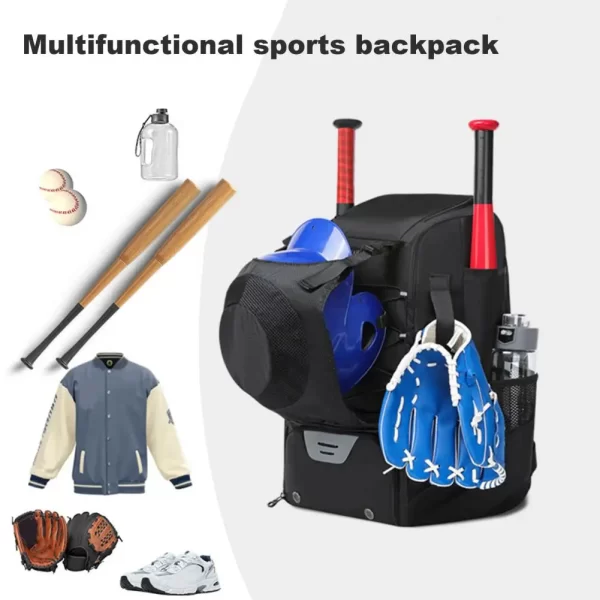 Spacious Baseball Equipment Bag with Shoe Compartment Durable Oxford Cloth for Sports for Athletes - Image 8