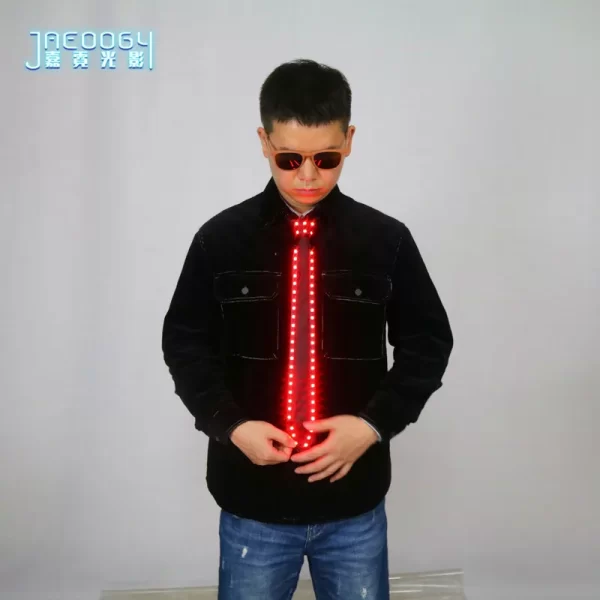 Halloween LED Party Decoration Glowing Rave Accessories for Men Nightclub Stage Props Luminous Tie DJ Hip Hop Costume Festival - Image 5