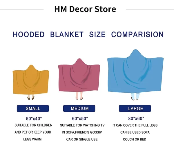 Baseball Design Oversized Hooded Blanket Thick Sherpa Shawl Wrap Warm Cloak Cape - Image 6