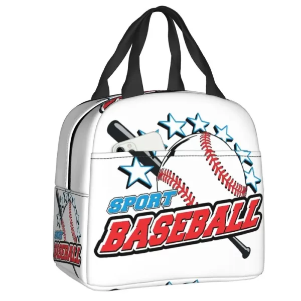 Custom Abstract Baseball Flag Lunch Bag Women Thermal Cooler Insulated Lunch Box for Student School Work Food Picnic Tote Bags - Image 9