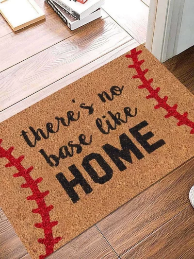 Sports Baseball Theme Carpet Non Slip Entry Door Entrance Mat