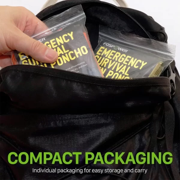 Emergency Rain Poncho With Hood Reusable Weather Resistant Raincoat For Men Women Camping Hiking Emergency Supplies Survival Kit - Image 5