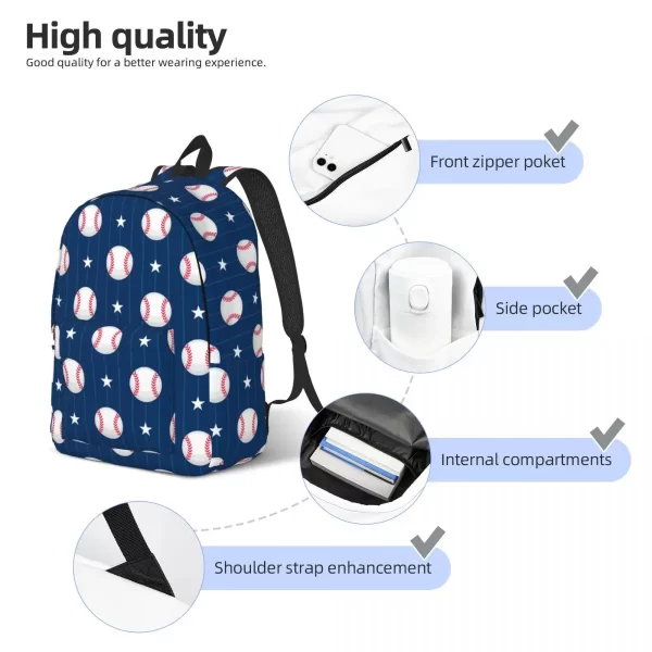 Baseball Theme Design Backpack for Boy Girl Kids Student School Bookbag Baseballs Daypack Kindergarten Primary Bag Sports - Image 5