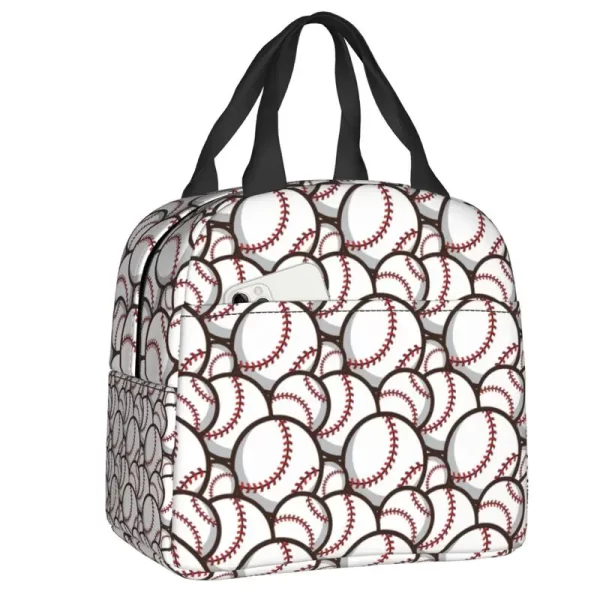 Softball Baseball Lace Lunch Box Women Waterproof Cooler Thermal Food Insulated Lunch Bag Office Work Reusable Picnic Tote Bags - Image 23