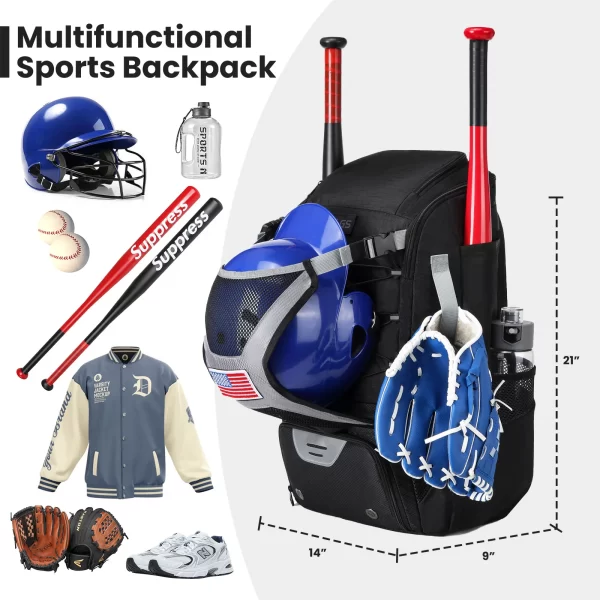 American Baseball Backpack Kits Softball Backpack Large Capacity Portable Multifunctional Sports Bag Travel Backpack - Image 2