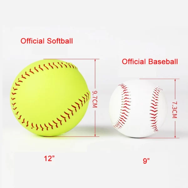 1pc 12 Inch Softball PVC Cork Sport Practice Softball Tiled Seams Unmarked Training Ball Baseball For Personalization Collection High Vis Yellow - Image 3