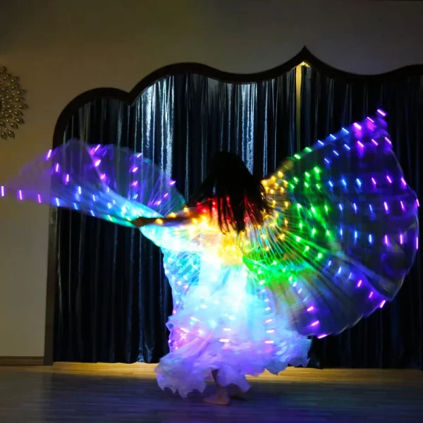 LED Luminescent Color Cloak Adult Children Dancers Luminous Butterfly Wing Stage Performance Belly Dancing Party Photo Prop - Image 4