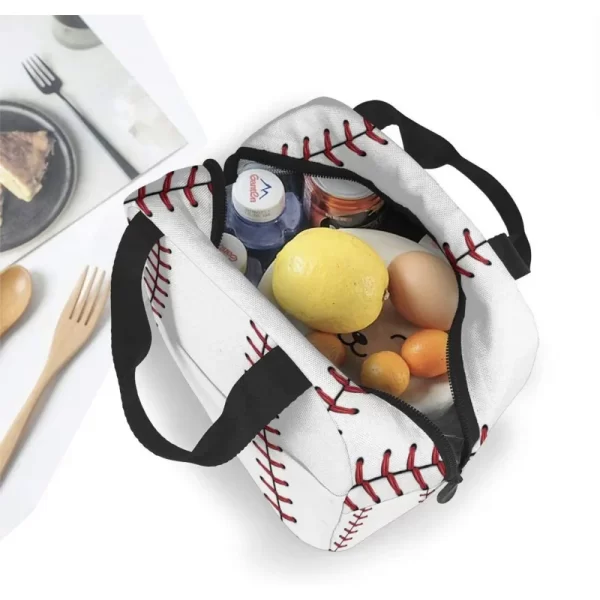 Baseball Lace Sport Insulated Lunch Portable Thermal Cooler Box Reusable Picnic Tote Bento Bag For Men Women Kids Work - Image 5