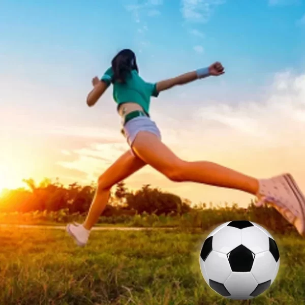 Professional Leather Black and White Soccer Ball - Image 6