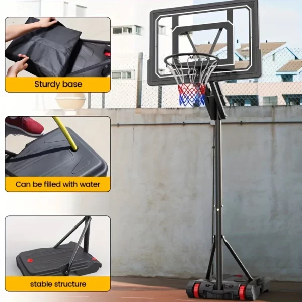 Outdoor Adjustable Backboard, Portable Hoop Court System - Image 4