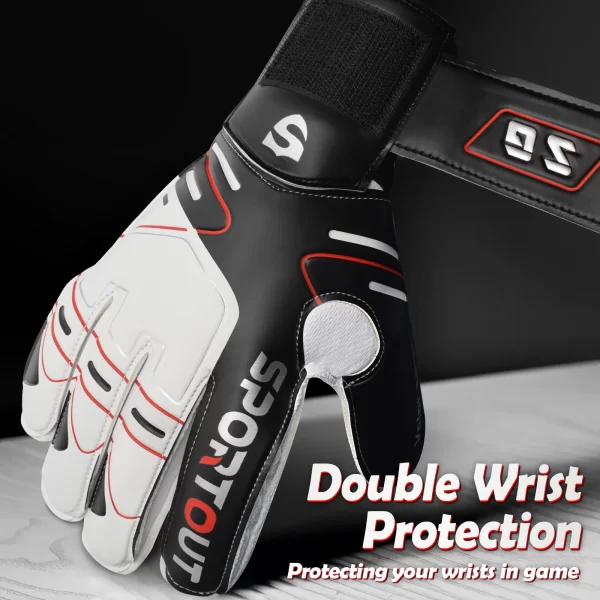 Sportout Youth&Adult Goalie Goalkeeper Gloves,Strong Grip for The Toughest Saves, with Fingerave& 4+3MM Latex - Image 4