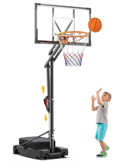 Portable Adjustable HDPE Basketball Hoop Set for Kids and Adults