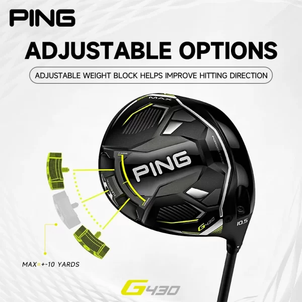 PING Golf Clubs G430 MAX Driver Golf 1 Wood 9/10.5 Degree with R/SR/S Graphite Shaft with Headcovers - Image 3