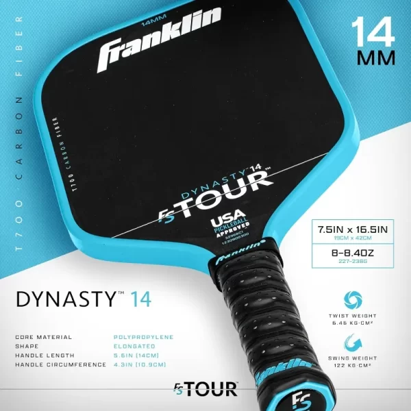 Franklin Sports Pro Pickleball Paddles - FS Tour Series Raw Carbon Fiber T700 - Image 2