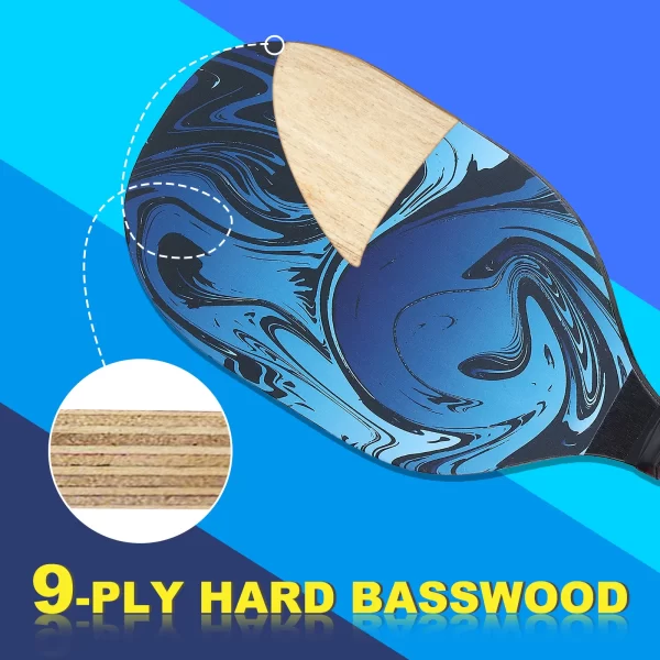 Pickleball Paddles Set with 4 Premium Wood Pickleball Rackets with Cushion Grip 4 Pickleball Ball 4 Cooling Towels and Carry Bag - Image 5