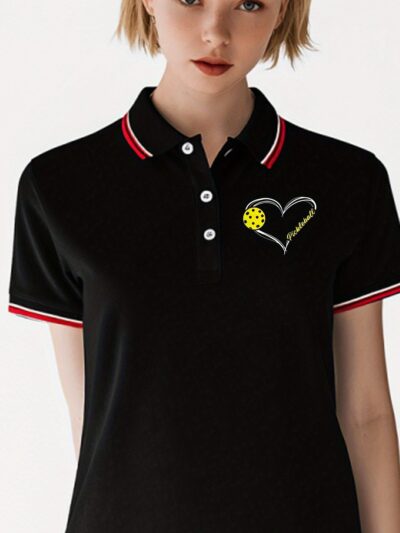 Women's Heart Pickleball Polo