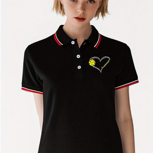 Women's Heart Pickleball Polo