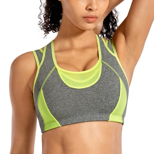 Mesh Patchwork Sports Bra - Image 4