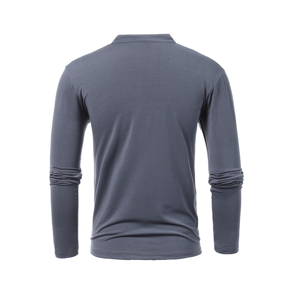 Casual Long Sleeve Henley Shirt - Image 11