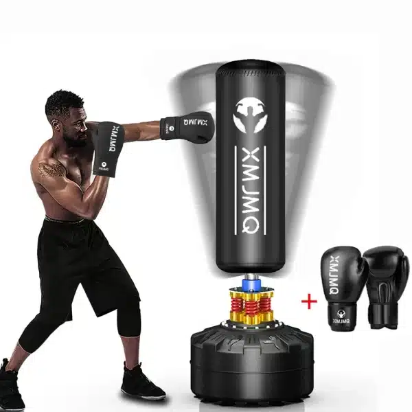 Standing boxing post with gloves - Image 2