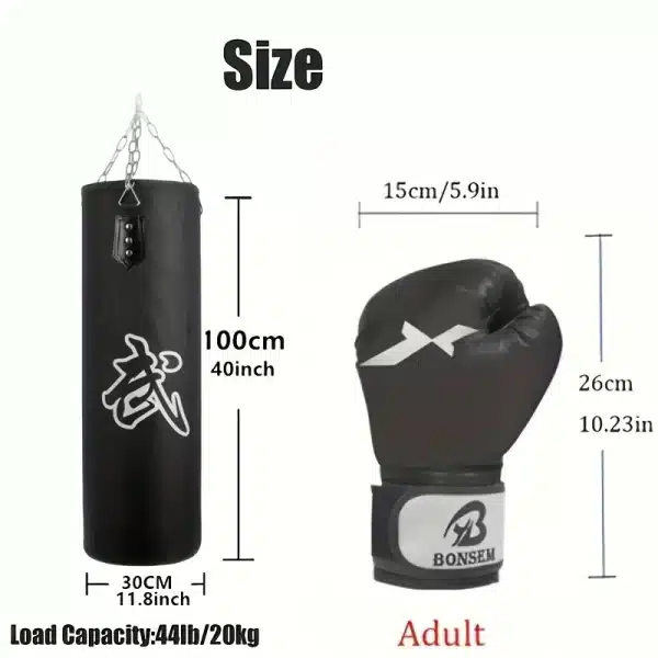 Oxford Hollow Boxing Bag and Gloves Set - Image 6