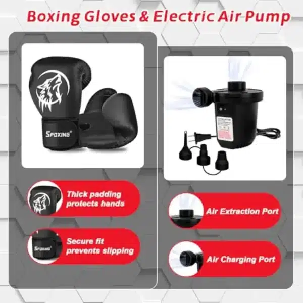 Freestanding Punching Bag with Boxing Gloves and Electric Air Pump for Beginners - Image 6