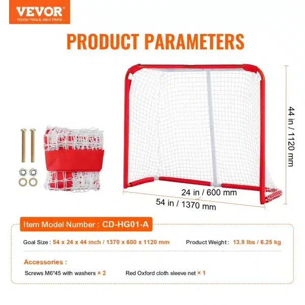 VEVOR Youth Street Hockey Net Steel Hockey Goal - Image 7