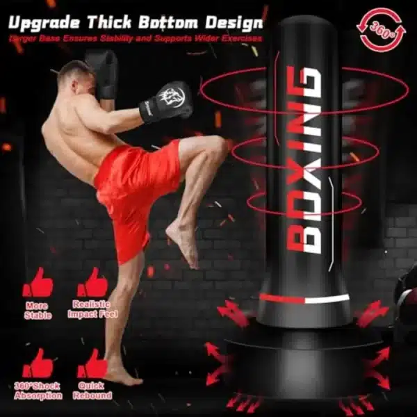 Freestanding Punching Bag with Boxing Gloves and Electric Air Pump for Beginners - Image 3