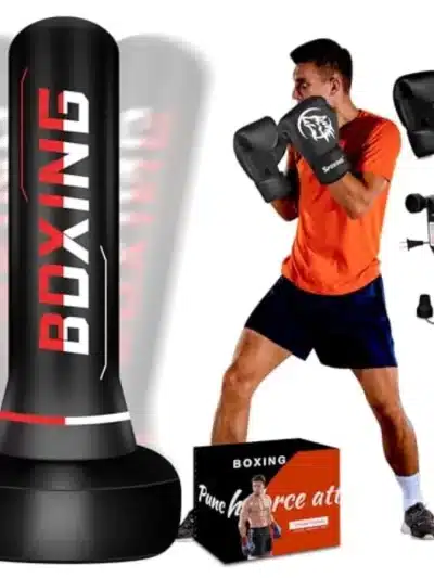 Freestanding Punching Bag with Boxing Gloves and Electric Air Pump for Beginners