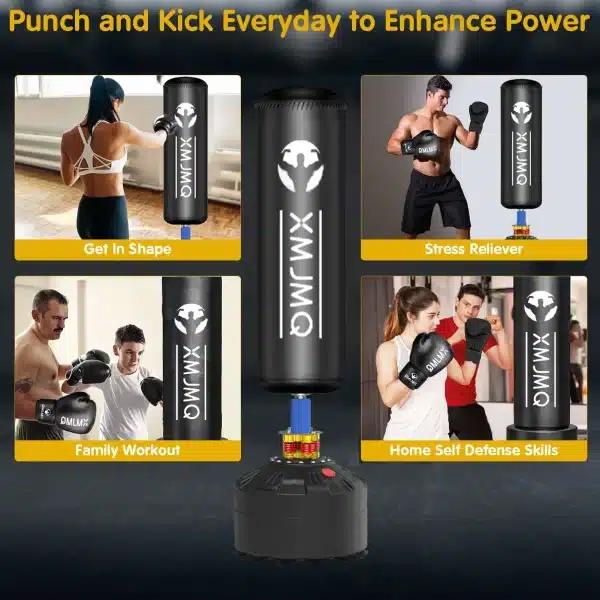 Standing boxing post with gloves - Image 5