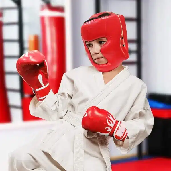 MMA Safety Boxing Gloves Helmet Head Gear & PU Leather Gloves - Image 5